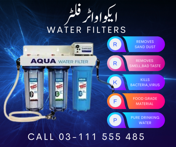 Aqua Triple Stages Water Filter with UV Sterilizer – Safe Drinking Water for Homes in Pakistan