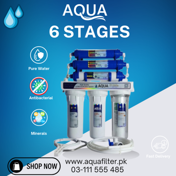 Aqua 6 Stages Non-Electric Water Filter in Pakistan – Chlorine, Odor & Bacteria Removal (No TDS Reduction)